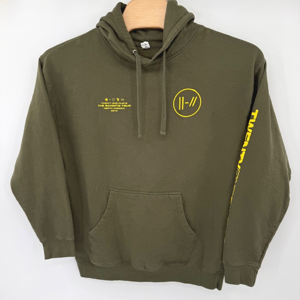 Independent Hoodie Men XL Green Twenty One Pilots Bandito Tour 2019 Graphic